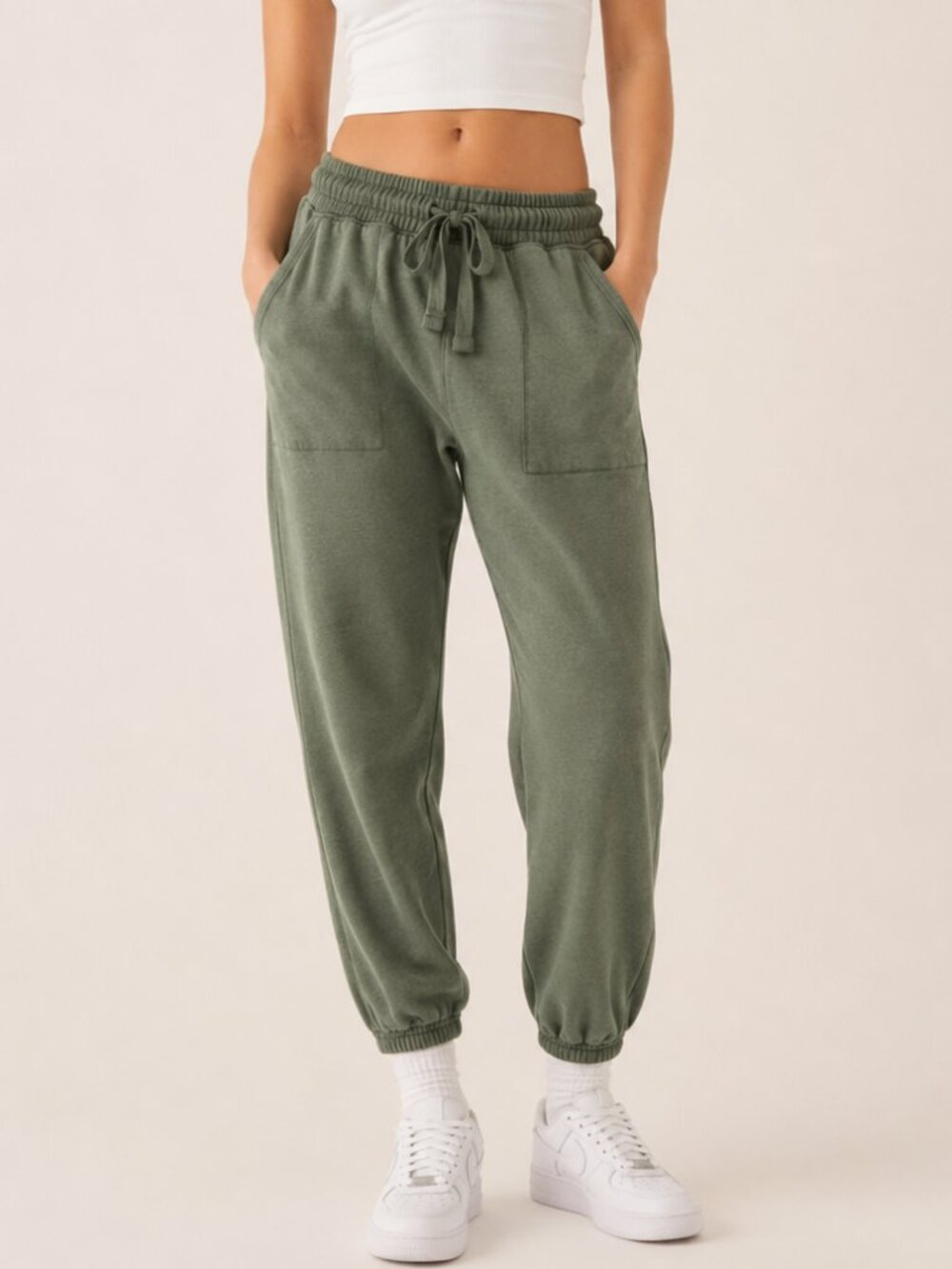 Aerie Olive Green Lounge Joggers Women's Size Small Drawstring Pocket Sweatpants